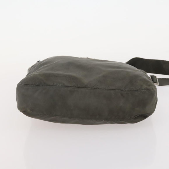 PRADA Shoulder Bag Nylon Canvas Leather 4 Set Black Beige Auth 175363