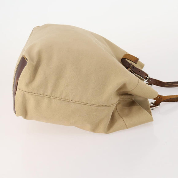 PRADA Shoulder Bag Nylon Canvas Leather 4 Set Black Beige Auth 175363
