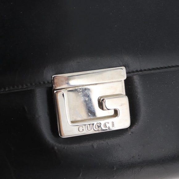 GUCCI Tragetasche Leder Schwarz Silber Original 175365