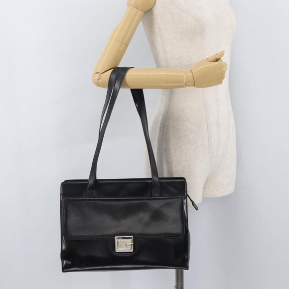GUCCI Tragetasche Leder Schwarz Silber Original 175365