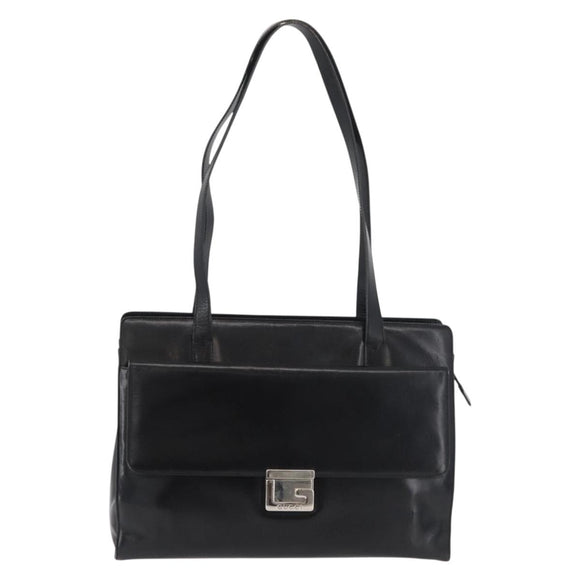 GUCCI Tragetasche Leder Schwarz Silber Original 175365