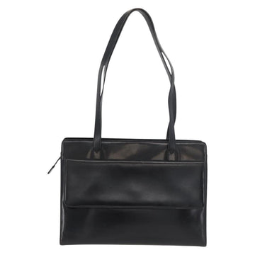 GUCCI Tote Bag Leather Black Silver Auth 175365 - 0