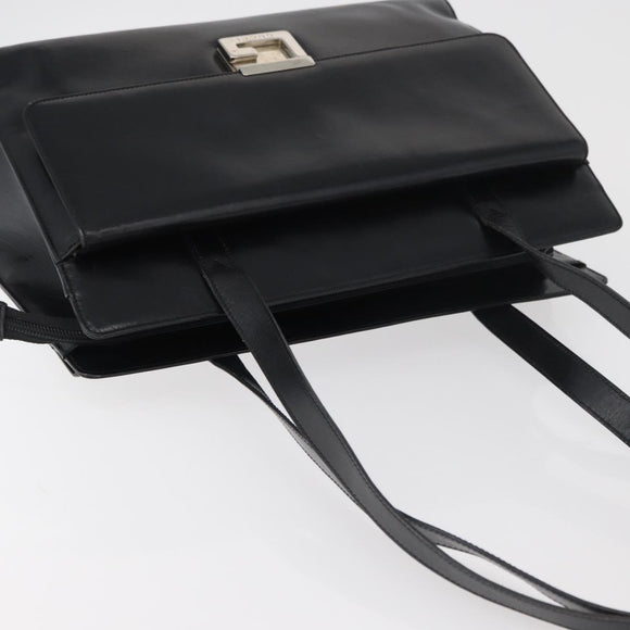 GUCCI Tragetasche Leder Schwarz Silber Original 175365