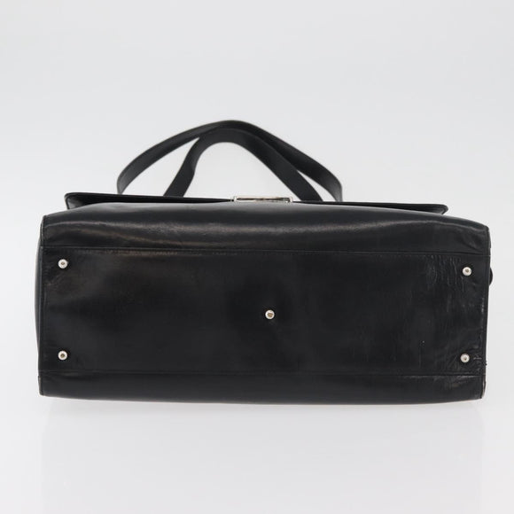 GUCCI Tragetasche Leder Schwarz Silber Original 175365