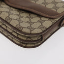GUCCI GG Supreme Web Sherry Line Shoulder Bag PVC Beige Gold Auth 175366-14