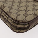 GUCCI GG Supreme Web Sherry Line Shoulder Bag PVC Beige Gold Auth 175366-16