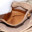 GUCCI GG Supreme Web Sherry Line Shoulder Bag PVC Beige Gold Auth 175366-11