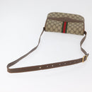 GUCCI GG Supreme Web Sherry Line Shoulder Bag PVC Beige Gold Auth 175366-7