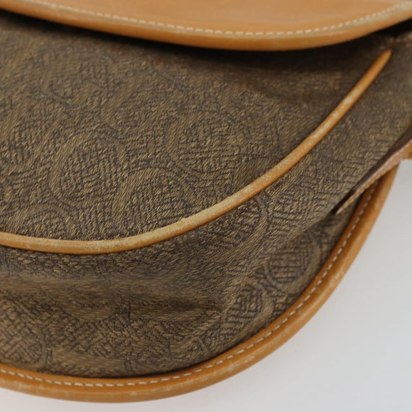 GUCCI Shoulder Bag Canvas Beige Gold Auth 175367