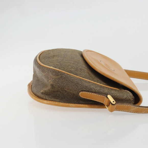 GUCCI Shoulder Bag Canvas Beige Gold Auth 175367