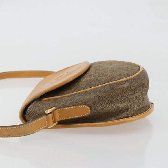 GUCCI Shoulder Bag Canvas Beige Gold Auth 175367