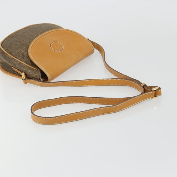 GUCCI Shoulder Bag Canvas Beige Gold Auth 175367