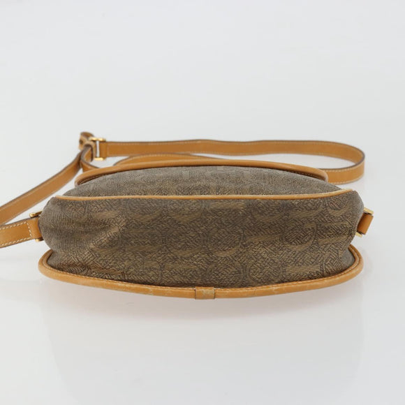 GUCCI Shoulder Bag Canvas Beige Gold Auth 175367