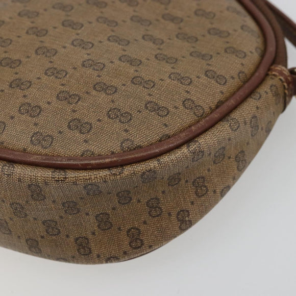 GUCCI Micro GG Supreme Shoulder Bag PVC Beige Gold Auth 175369