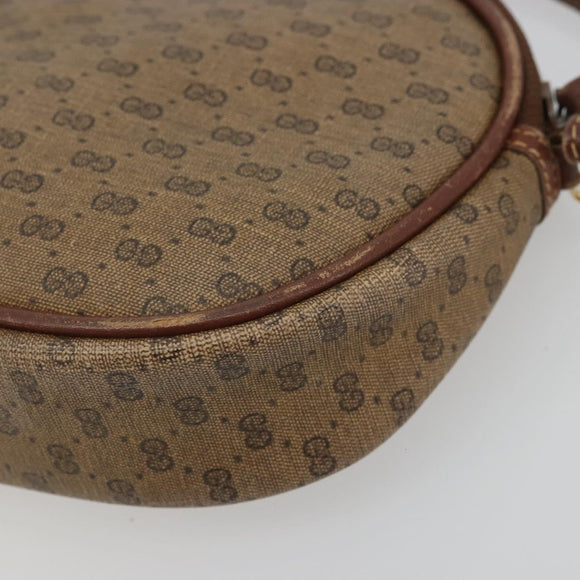 GUCCI Micro GG Supreme Shoulder Bag PVC Beige Gold Auth 175369