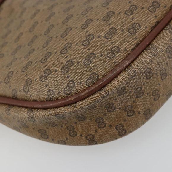 GUCCI Micro GG Supreme Shoulder Bag PVC Beige Gold Auth 175369