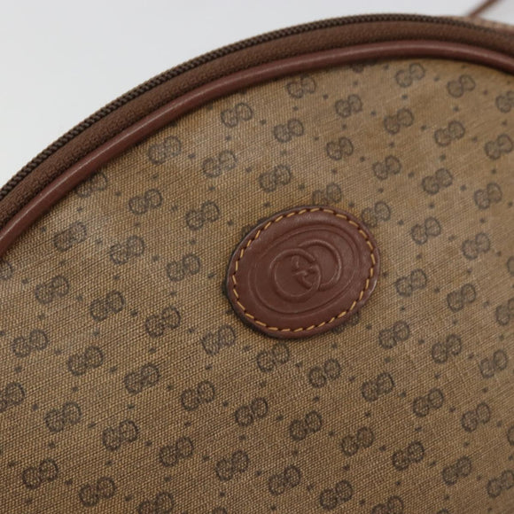 GUCCI Micro GG Supreme Shoulder Bag PVC Beige Gold Auth 175369