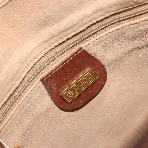 GUCCI Micro GG Supreme Shoulder Bag PVC Beige Gold Auth 175369
