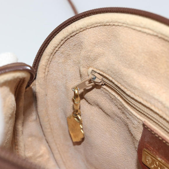GUCCI Micro GG Supreme Shoulder Bag PVC Beige Gold Auth 175369