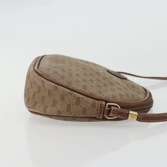 GUCCI Micro GG Supreme Shoulder Bag PVC Beige Gold Auth 175369