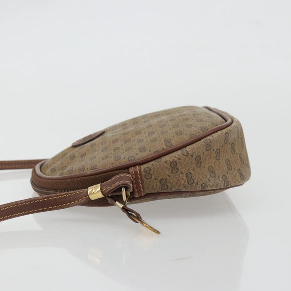 GUCCI Micro GG Supreme Shoulder Bag PVC Beige Gold Auth 175369
