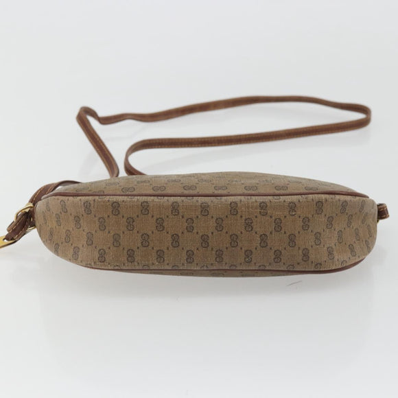 GUCCI Micro GG Supreme Shoulder Bag PVC Beige Gold Auth 175369