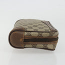 GUCCI GG Supreme Clutch Bag PVC Beige Gold Auth 175370-4
