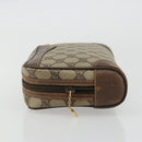 GUCCI GG Supreme Clutch Bag PVC Beige Gold Auth 175370-5