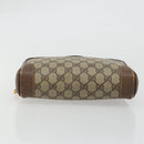 GUCCI GG Supreme Clutch Bag PVC Beige Gold Auth 175370-7