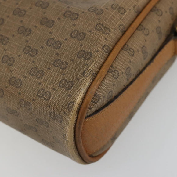 GUCCI Micro GG Supreme Web Sherry Line Bag PVC Beige Gold 89 02 018 Auth 175371