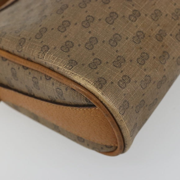 GUCCI Micro GG Supreme Web Sherry Line Bag PVC Beige Gold 89 02 018 Auth 175371