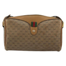 GUCCI Micro GG Supreme Web Sherry Line Bag PVC Beige Gold 89 02 018 Auth 175371-13