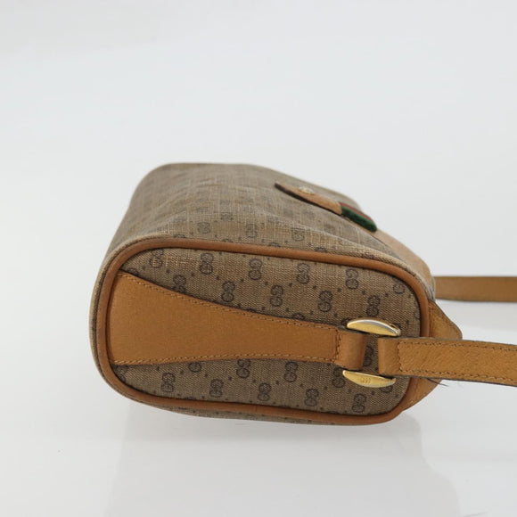 GUCCI Micro GG Supreme Web Sherry Line Bag PVC Beige Gold 89 02 018 Auth 175371