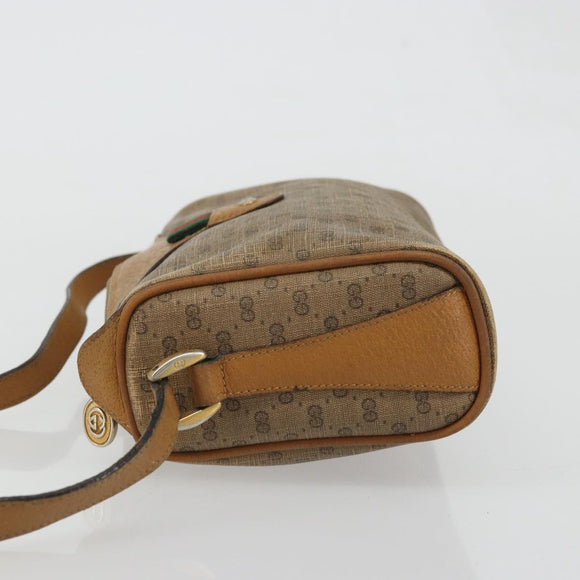 GUCCI Micro GG Supreme Web Sherry Line Bag PVC Beige Gold 89 02 018 Auth 175371