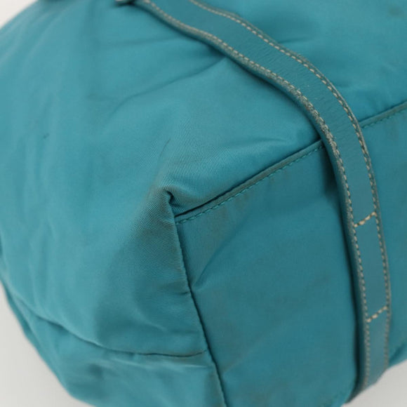 PRADA Hand Bag Nylon Light Blue Silver Auth 175374