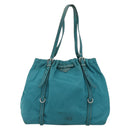 PRADA Hand Bag Nylon Light Blue Silver Auth 175374-13