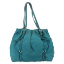 PRADA Hand Bag Nylon Light Blue Silver Auth 175374-2