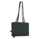 PRADA Tote Bag Nylon Khaki Silver Auth 175379-1