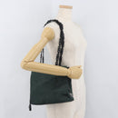 PRADA Tote Bag Nylon Khaki Silver Auth 175379-24