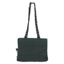 PRADA Tote Bag Nylon Khaki Silver Auth 175379-13