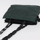PRADA Tote Bag Nylon Khaki Silver Auth 175379-6
