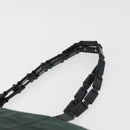 PRADA Tote Bag Nylon Khaki Silver Auth 175379-8