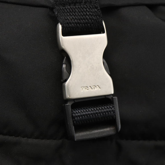 PRADA Backpack Nylon Black Silver Auth 175381