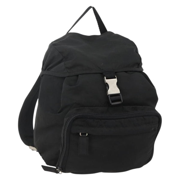 PRADA Backpack Nylon Black Silver Auth 175381