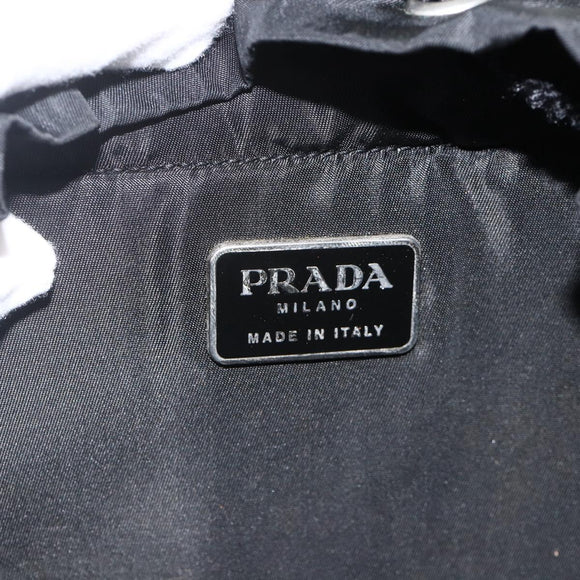 PRADA Backpack Nylon Black Silver Auth 175381