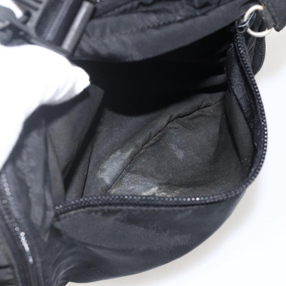 PRADA Backpack Nylon Black Silver Auth 175381