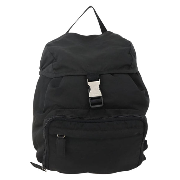 PRADA Backpack Nylon Black Silver Auth 175381
