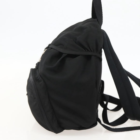 PRADA Backpack Nylon Black Silver Auth 175381