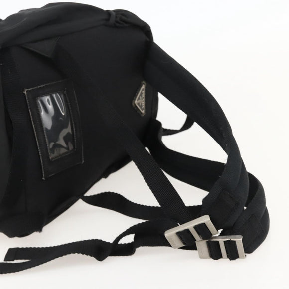 PRADA Backpack Nylon Black Silver Auth 175381