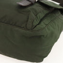 PRADA Shoulder Bag Nylon Khaki Silver Auth 175382-14